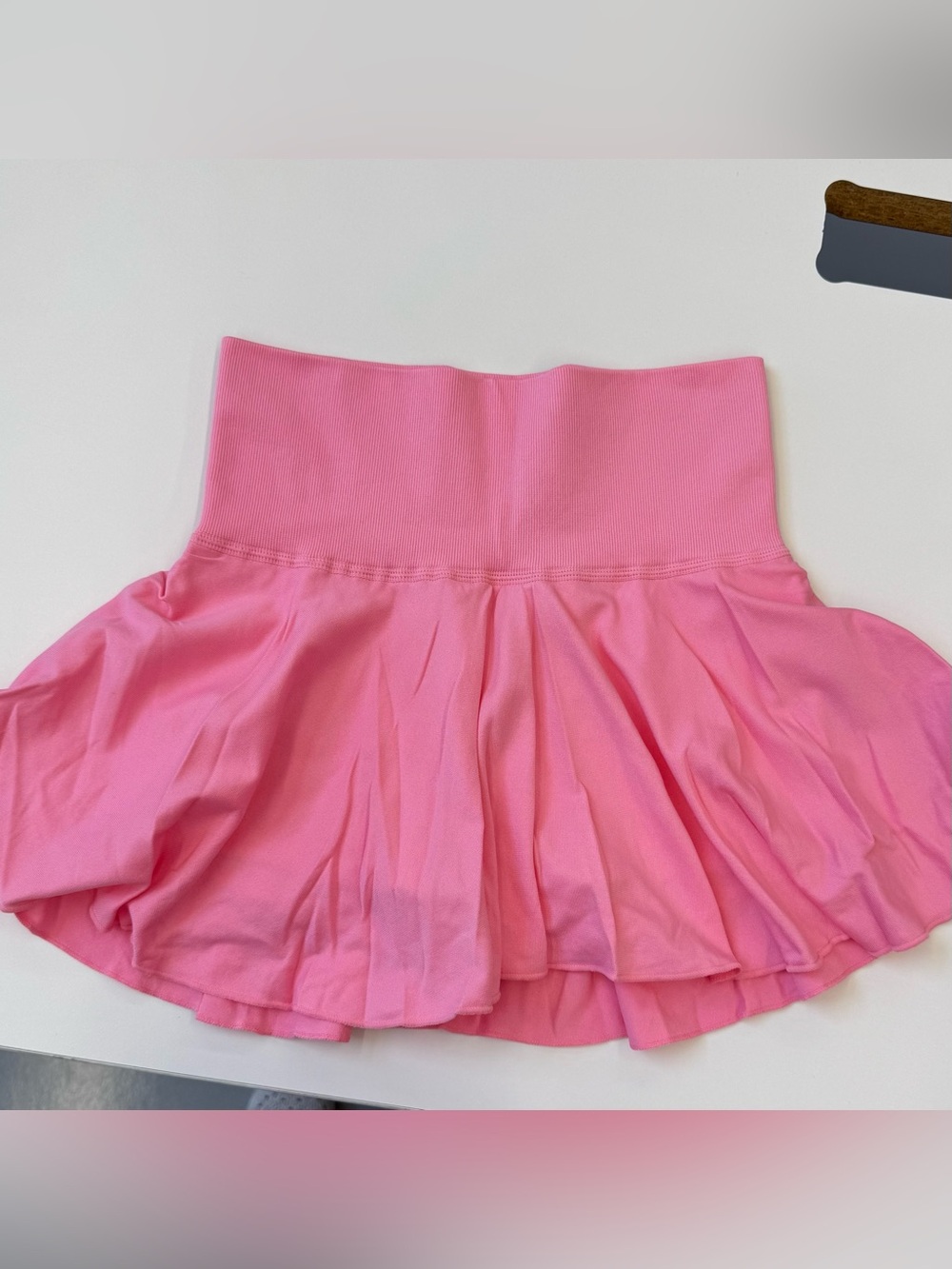 ❗️🎀 OQQ High-Waist Pink Flared Mini Skirt with attached short